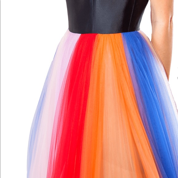 Carolina Herrera Silk Faille Tulle Striped Gown - Picture 4 of 4